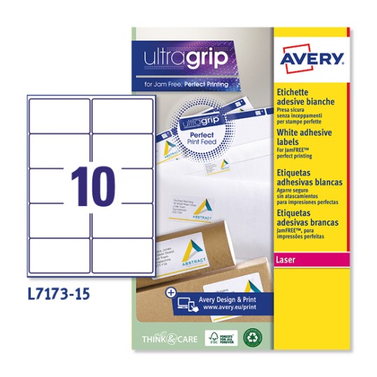 Etichette adesive in carta Ultragrip L7173-15 Contenuto: 150 Etichette / 15 Foglio