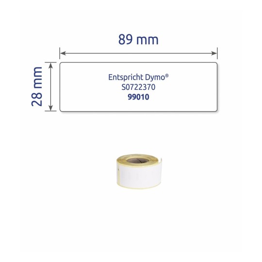 Etichette adesive in rotolo bianche AS0722370 28 x 89 mm