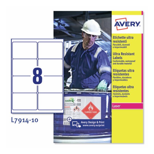 Etichette adesive in polietilene L7914-10 Contenuto: 80 Etichette / 10 Foglio