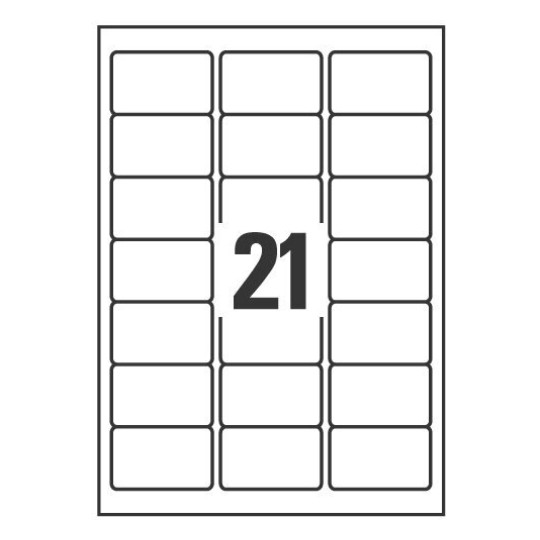 Etichette adesive in poliestere bianco L7060-20 63,5 x 38,1 mm