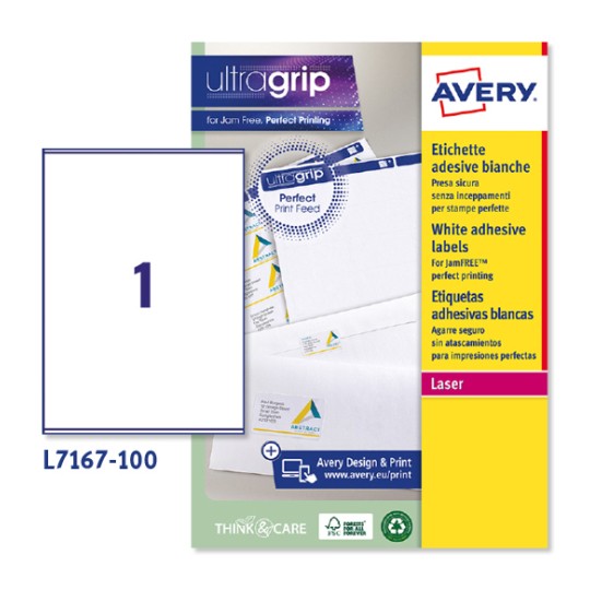 Etichette adesive in carta Ultragrip L7167-100 Contenuto: 100 Etichette / 100 Foglio