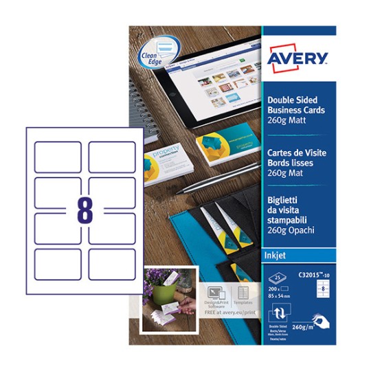 Biglietti Da Visita Quick Clean Personalizzabili C32015 10 Avery
