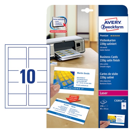 Biglietti Da Visita Quick Clean Personalizzabili C32016 25 Avery