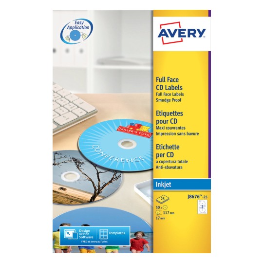 Etichette Per CD/DVD SIGEL LA525 - Bianche Coprenti, Con Centratore, 117 Mm, 50 Etichette - Foto 2