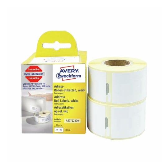 Etichette adesive in rotolo bianche AS0722370 Contenuto: 260 Etichette / 2 Rotolo