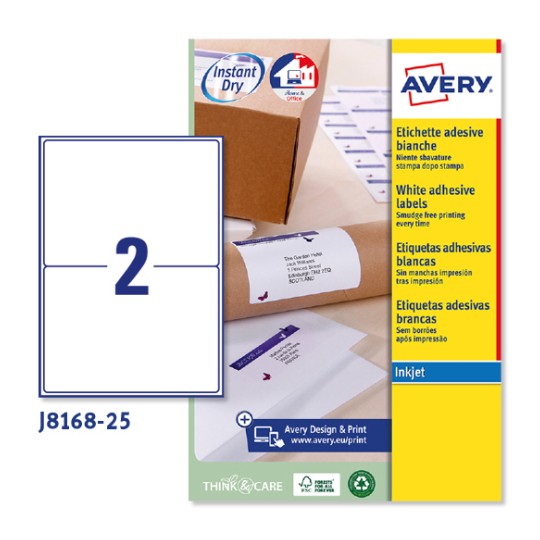 Etichette adesive in carta J8168-25 Contenuto: 50 Etichette / 25 Foglio