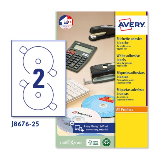 Etichette per CD J8676-25 Contenuto: 50 Etichette / 25 Foglio