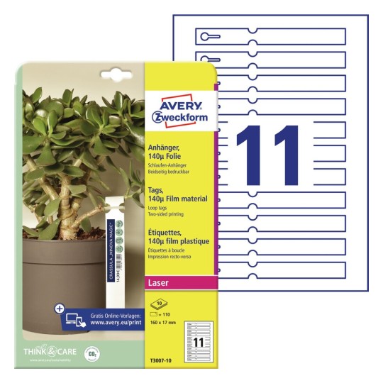 Cartellini stampabili per piante T3007-10 Contenuto: 110 Cartellini / 10 Fogli