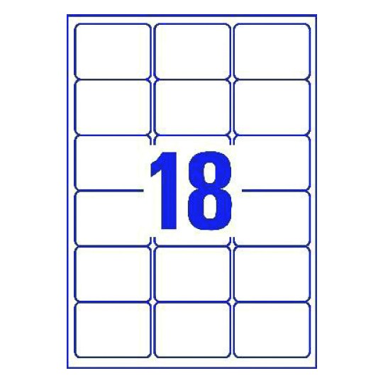 illustrazione di un foglio con 18 etichette rettangolari