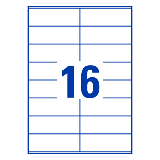 illustrazione che mostra un foglio con 16 etichette