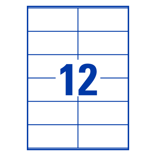 illustrazione che mostra un foglio con 12 etichette