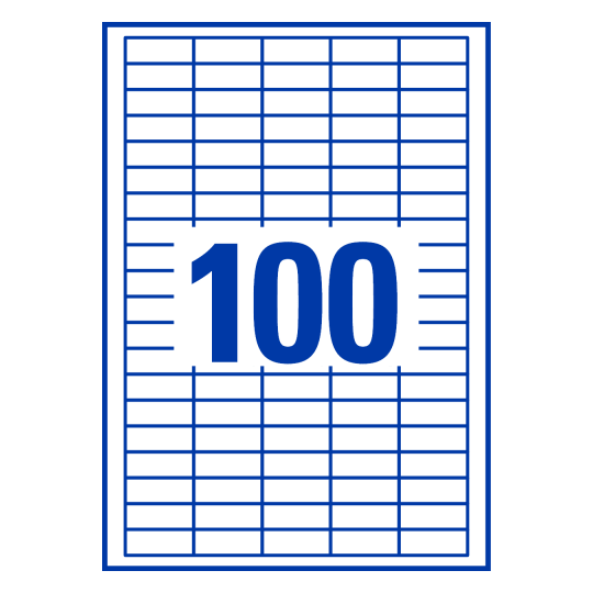 illustrazione che mostra un foglio con 100 etichette
