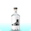 bottiglia di liquore con etichetta rettangolare stampata