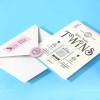 due buste da lettera con applicate varie etichette stampate