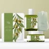 Set di prodotti per la cura della pelle all'olio d'oliva con etichette adesive stampate in diversi formati