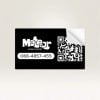 biglietto da visita adesivo stampato con QR code ed informazioni di contatto