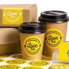 confezioni di alimenti con applicate diverse etichette stampate con il logo
