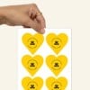 foglio di etichette a cuore
