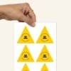 foglio di etichette triangolo