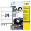 Etichette adesive in poliestere bianco  L4718-20 Contenuto: 480 Etichette / 20 Foglio