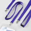 Lanyards in purple color with clips, suitable for holding ID cards or badges, displayed on a light background.
