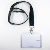 Lanyard with a clear ID card holder attached. The holder is empty with dimensions marked, showing 90 mm width and 60 mm height.